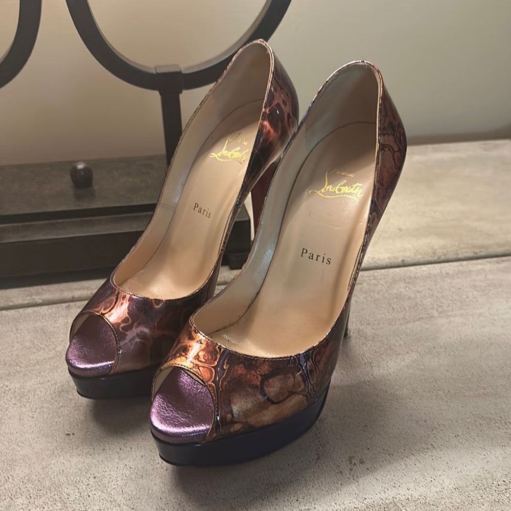 Christian Louboutin Heels with dust bag and box.  Size 39. Excellent Condition